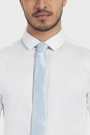 GRAVATA JACQUARD SEDA TEXTURA AZUL CLARO