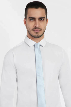 GRAVATA JACQUARD SEDA TEXTURA AZUL CLARO