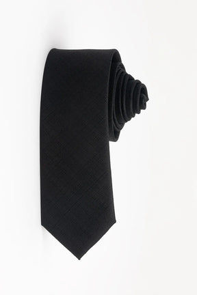 GRAVATA JACQUARD DE SEDA TEXTURA PRETO