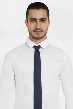 GRAVATA JACQUARD DE SEDA TEXTURA MARINHO