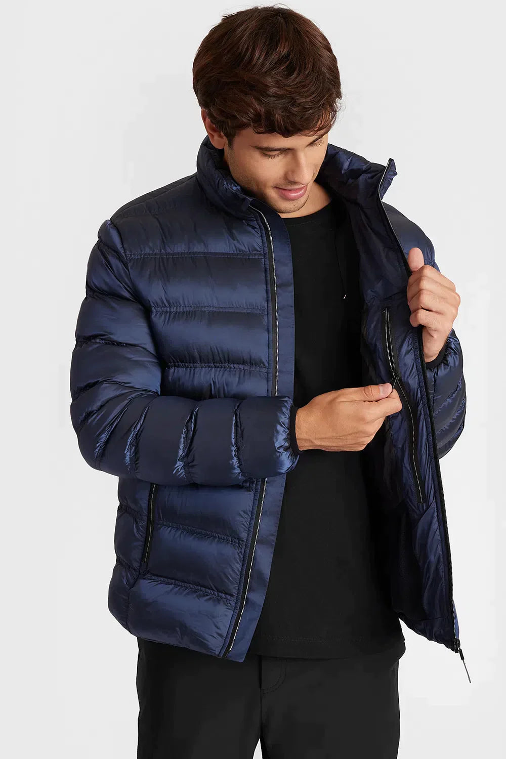 JAQUETA PUFFER LIQUID REPELLER ECO MARINHO