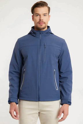 JAQUETA NYLON CAPUZ RETRATIL LIQUID REPELLER ALUMINIO