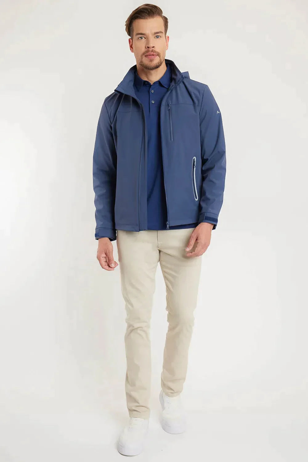 JAQUETA NYLON CAPUZ RETRATIL LIQUID REPELLER ALUMINIO