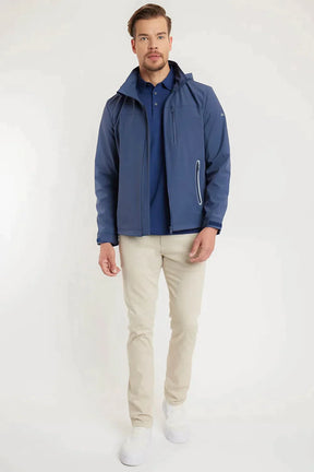 JAQUETA NYLON CAPUZ RETRATIL LIQUID REPELLER ALUMINIO