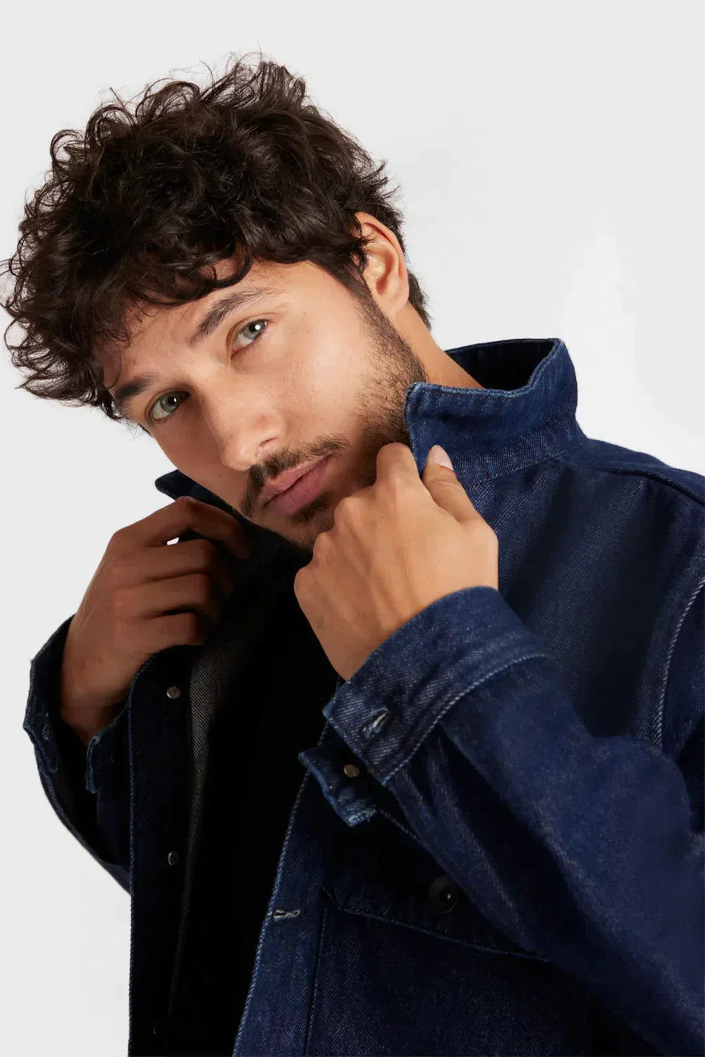 JAQUETA OVERSHIRT RAW DENIM AZUL ESCURO