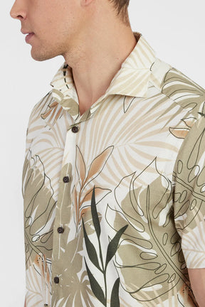 CAMISA REGULAR VISCOSE EST FOLHAGEM CAQUI