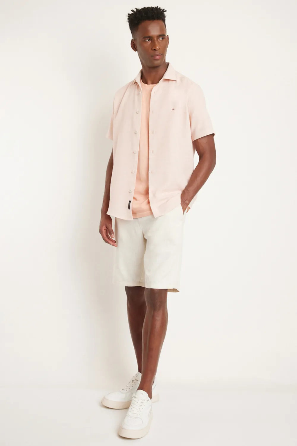 CAMISA REGULAR MAQUINETADO RÚSTICO SALMAO