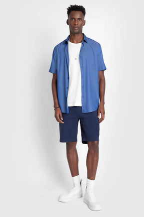 CAMISA SLIM CHAMBRAY AZUL ESCURO