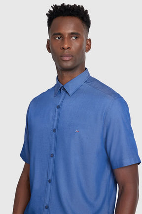 CAMISA SLIM CHAMBRAY AZUL ESCURO