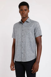 CAMISA REGULAR FLAME HAVANA LISO PRETO