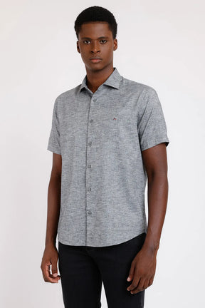 CAMISA REGULAR FLAME HAVANA LISO PRETO
