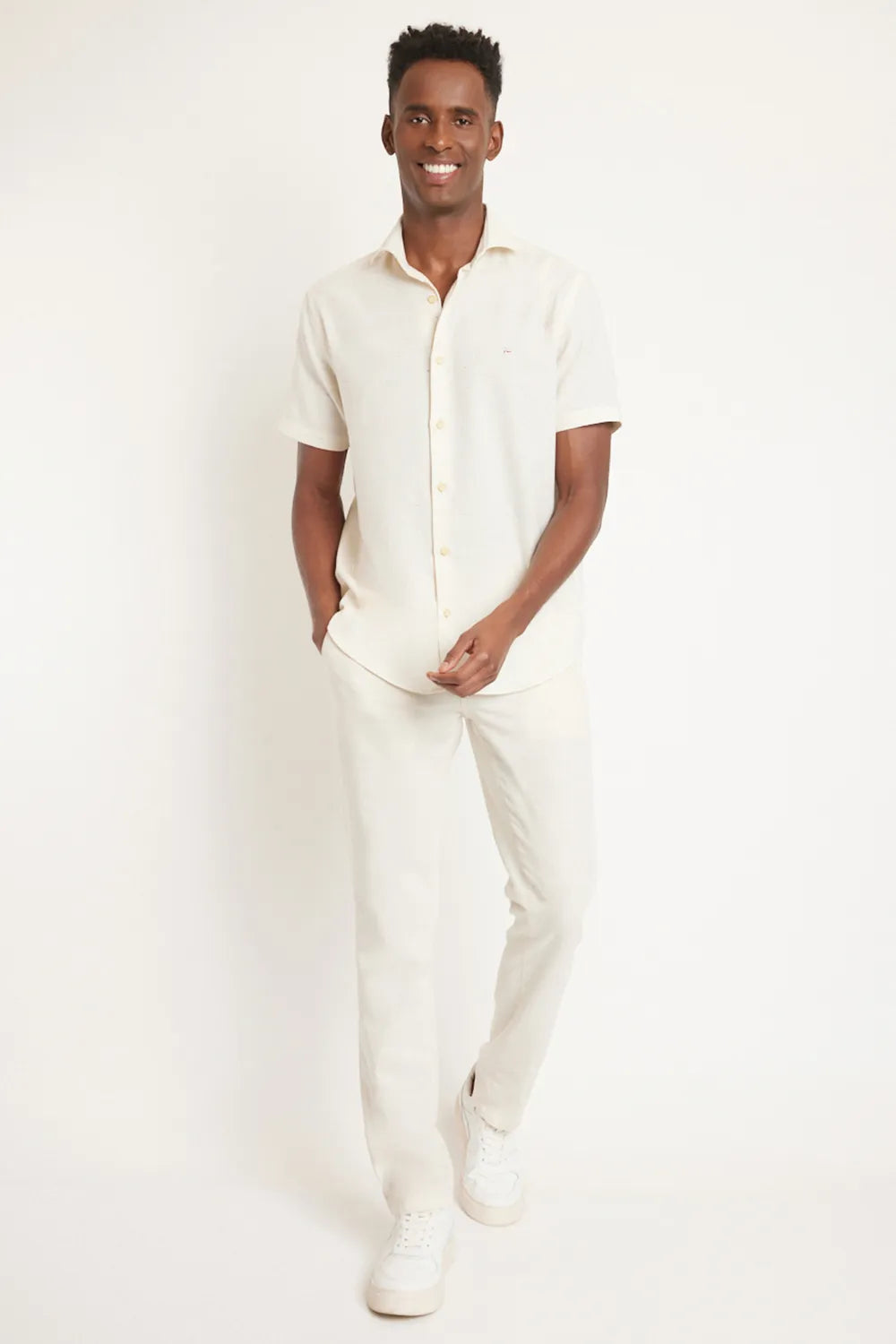 CAMISA SLIM BOTONÊ NATURAL