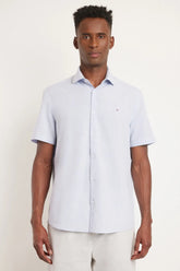 CAMISA REGULAR MANGA CURTA AZUL