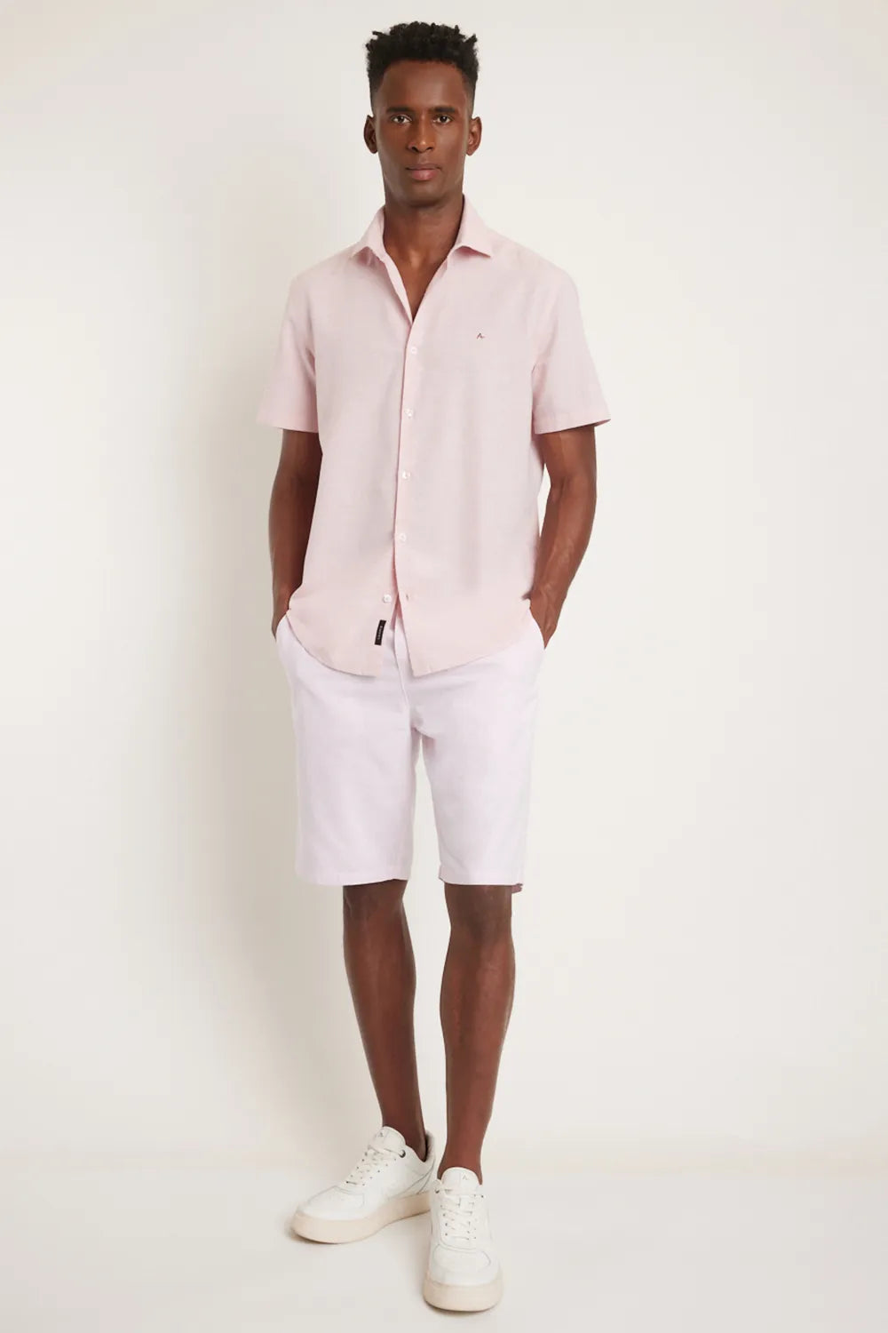 CAMISA REGULAR MANGA CURTA CORAL