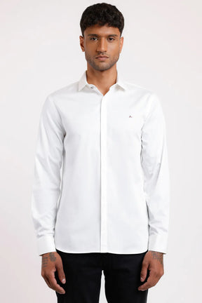 CAMISA SLIM CETIM STRETCH BRANCO