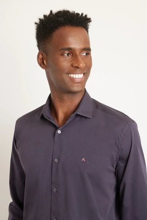 CAMISA REGULAR FIL A FIL GRAFITE