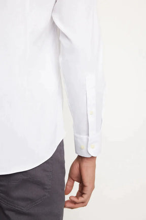 CAMISA MANGA LONGA ICON SLIM MAQUINETADA EM ALGODÃO E POLIAMIDA BRANCO