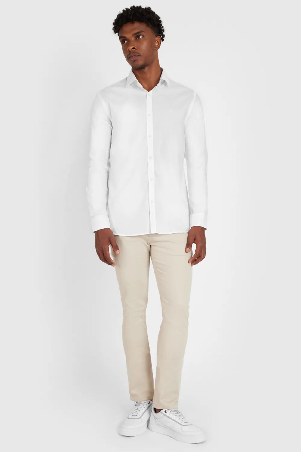 CAMISA MANGA LONGA COSMO SLIM SARJA PIMA BRANCO