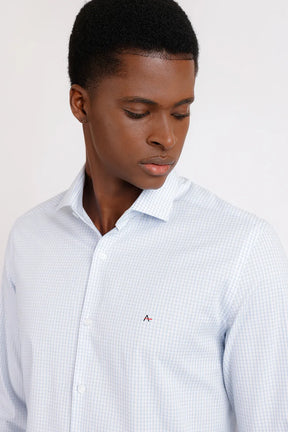 CAMISA REGULAR TRICOLINE XADREZ AZUL CLARO