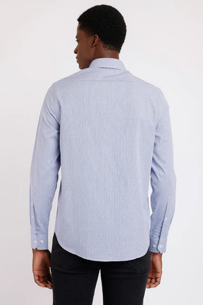 CAMISA REGULAR TRICOLINE XADREZ AZUL