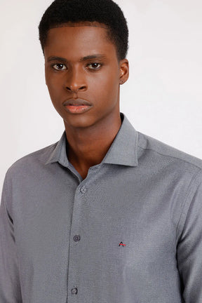 CAMISA SLIM TRICOLINE MAQUINETADO FIO 50 CHUMBO