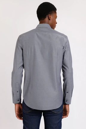 CAMISA SLIM TRICOLINE MAQUINETADO FIO 50 CHUMBO