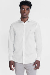 CAMISA REGULAR TRICOLINE MAQUINETADO FIO 40 BRANCO
