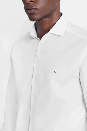 CAMISA REGULAR TRICOLINE MAQUINETADO FIO 40 BRANCO