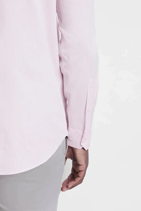 CAMISA REGULAR TRICOLINE MAQUINETADO FIO 40 ROSA