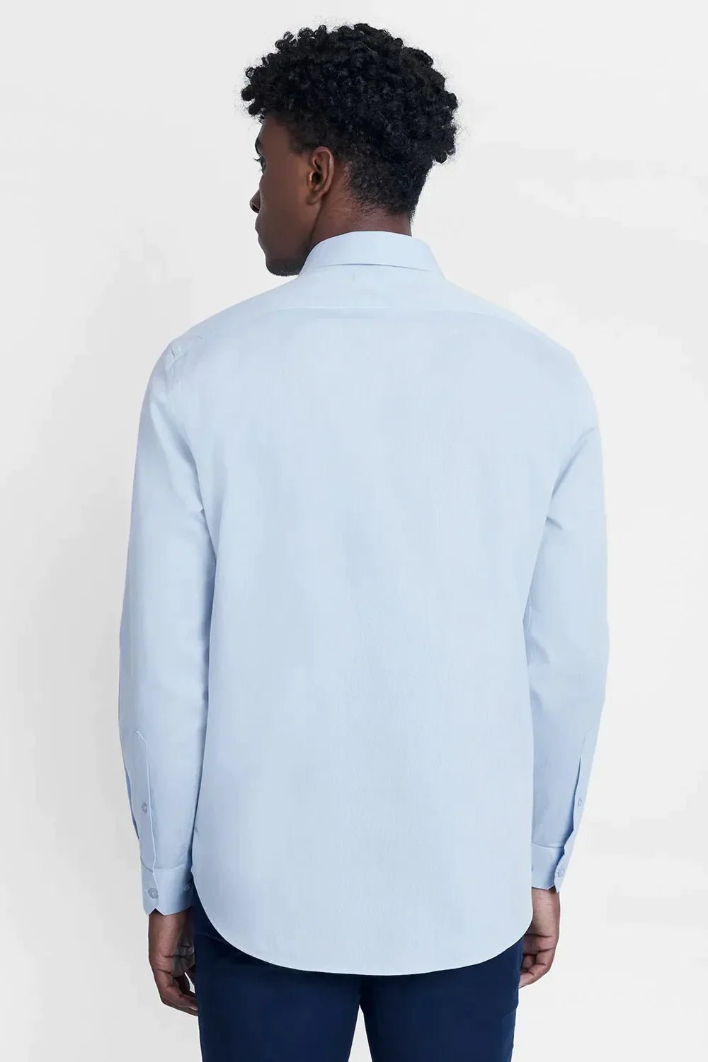 CAMISA REGULAR TRICOLINE MAQUINETADO FIO 40 AZUL