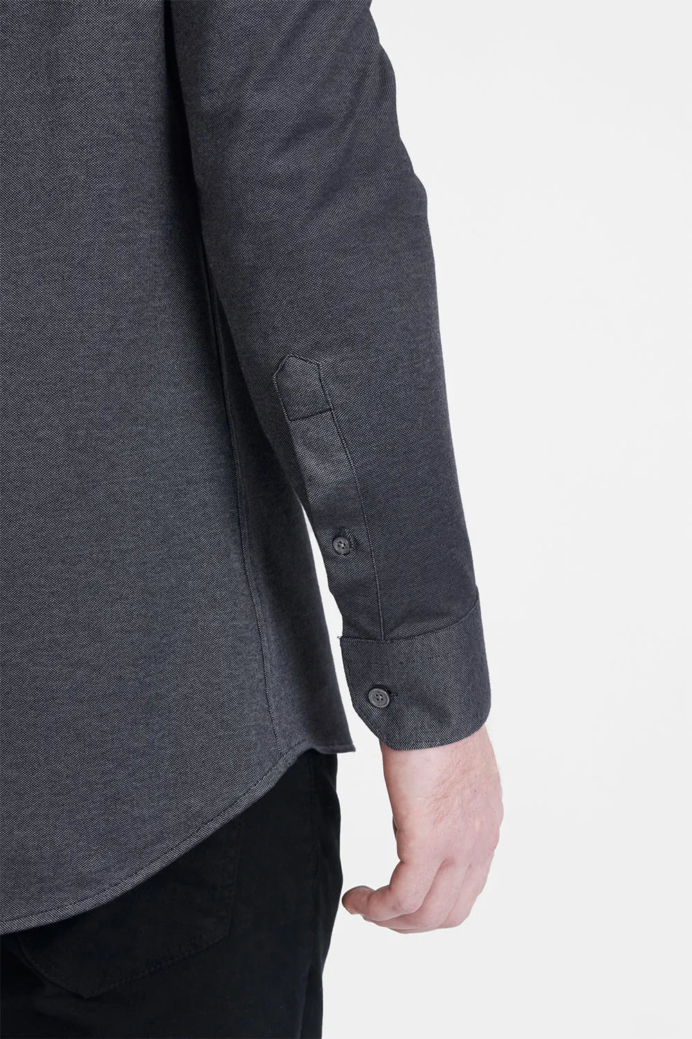 CAMISA MANGA LONGA SLIM EM MALHA GOLD MARINHO