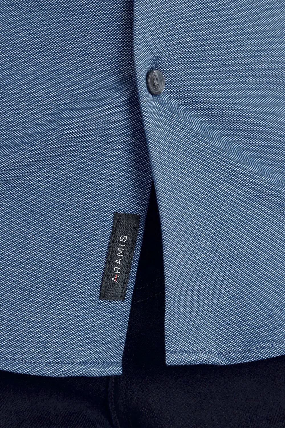 CAMISA MANGA LONGA SLIM EM MALHA GOLD AZUL