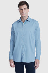 CAMISA MANGA LONGA COSMO SLIM OXFORD STRETCH AZUL