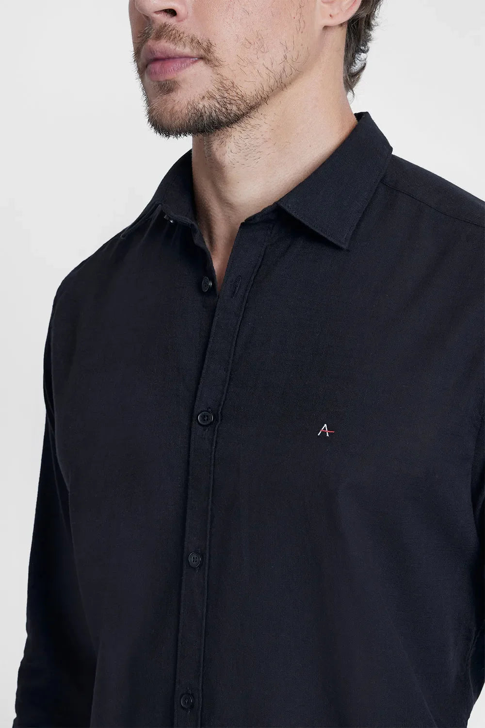 CAMISA SLIM COTTON SLUB PRETO