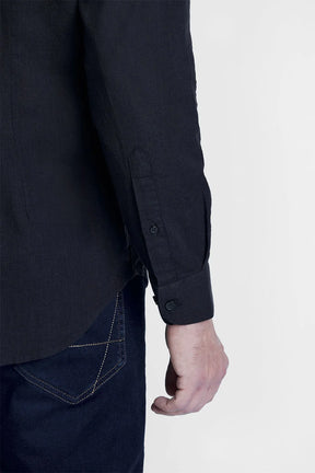 CAMISA SLIM COTTON SLUB PRETO