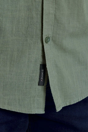 CAMISA SLIM COTTON SLUB VERDE MILITAR