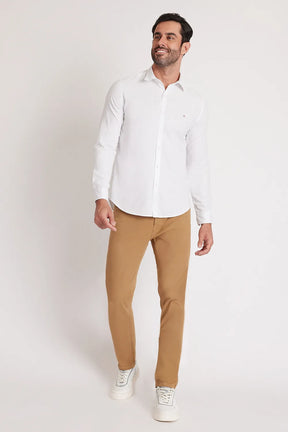 CAMISA SLIM COTTON SLUB OFF WHITE