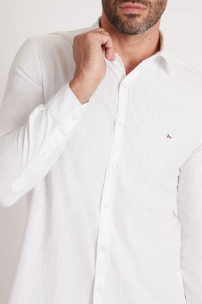 CAMISA SLIM COTTON SLUB OFF WHITE