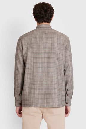 CAMISA MANGA LONGA MOVE AMPLA XADREZ COM BOLSOS CÁQUI COM PRETO