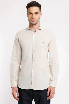 CAMISA REGULAR CAMBRAIA LINHO ALGODÃO NATURAL