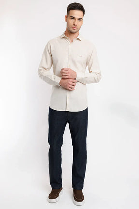 CAMISA REGULAR CAMBRAIA LINHO ALGODÃO NATURAL
