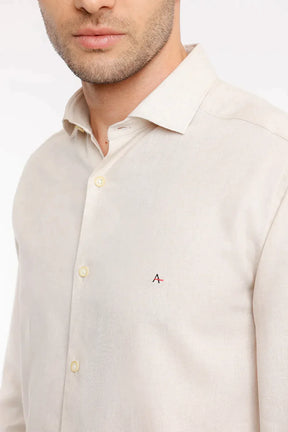 CAMISA REGULAR CAMBRAIA LINHO ALGODÃO NATURAL