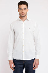 CAMISA REGULAR CAMBRAIA LINHO ALGODÃO OFF WHITE