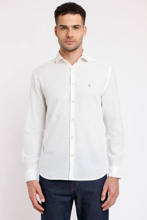 CAMISA REGULAR CAMBRAIA LINHO ALGODÃO OFF WHITE