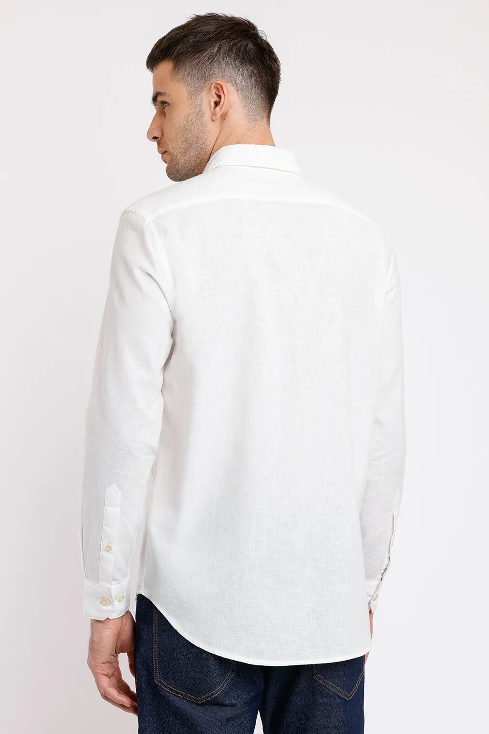 CAMISA REGULAR CAMBRAIA LINHO ALGODÃO OFF WHITE