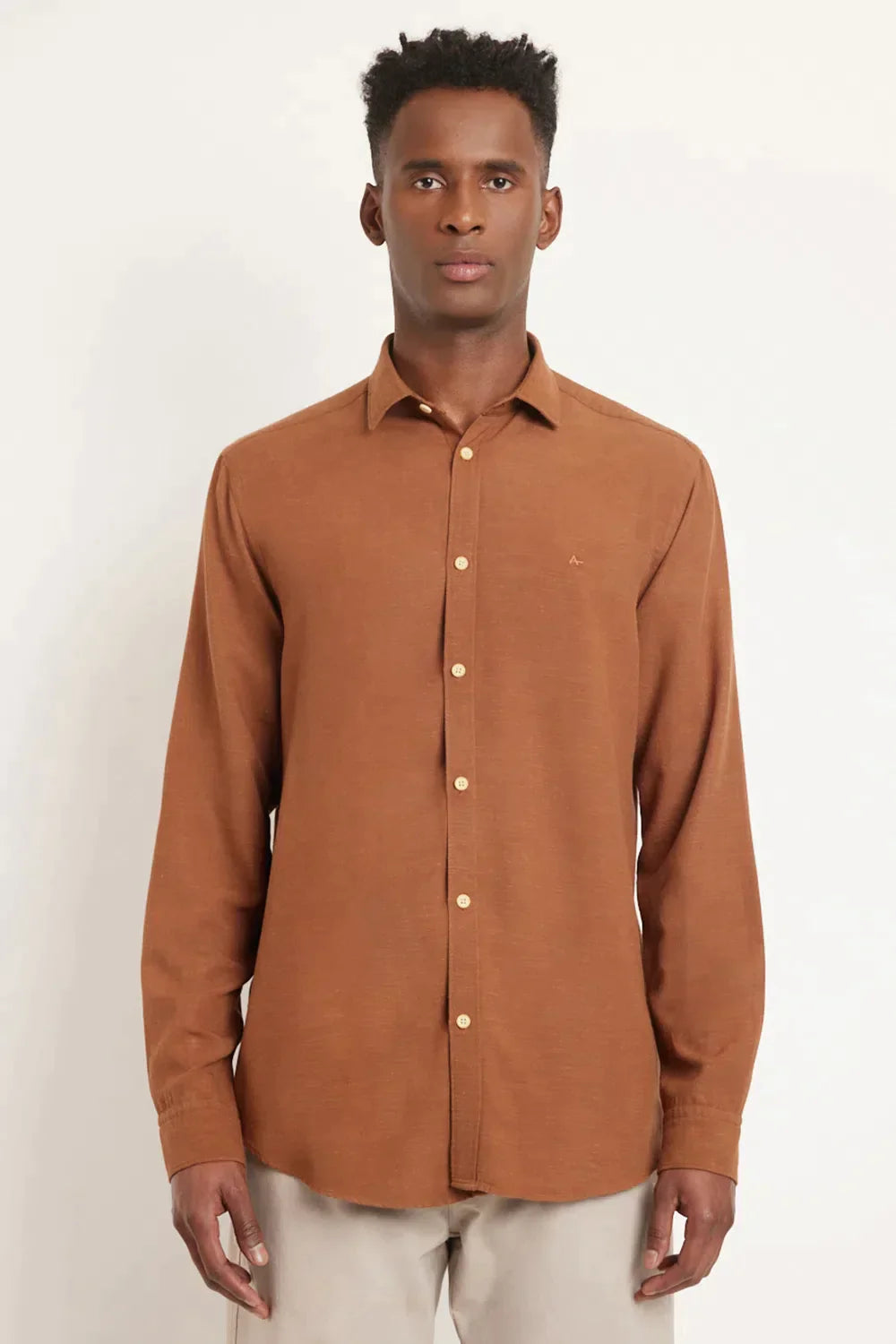 CAMISA SLIM LINEN SLUB CAFE