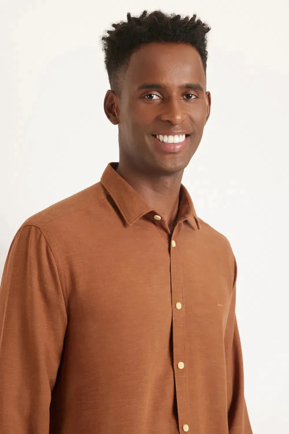 CAMISA SLIM LINEN SLUB CAFE