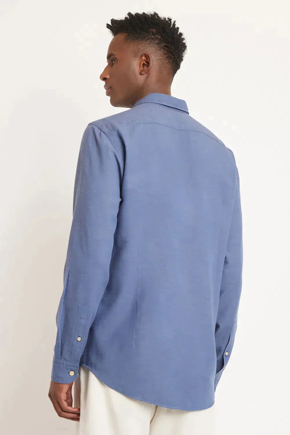 CAMISA SLIM LINEN SLUB AZUL