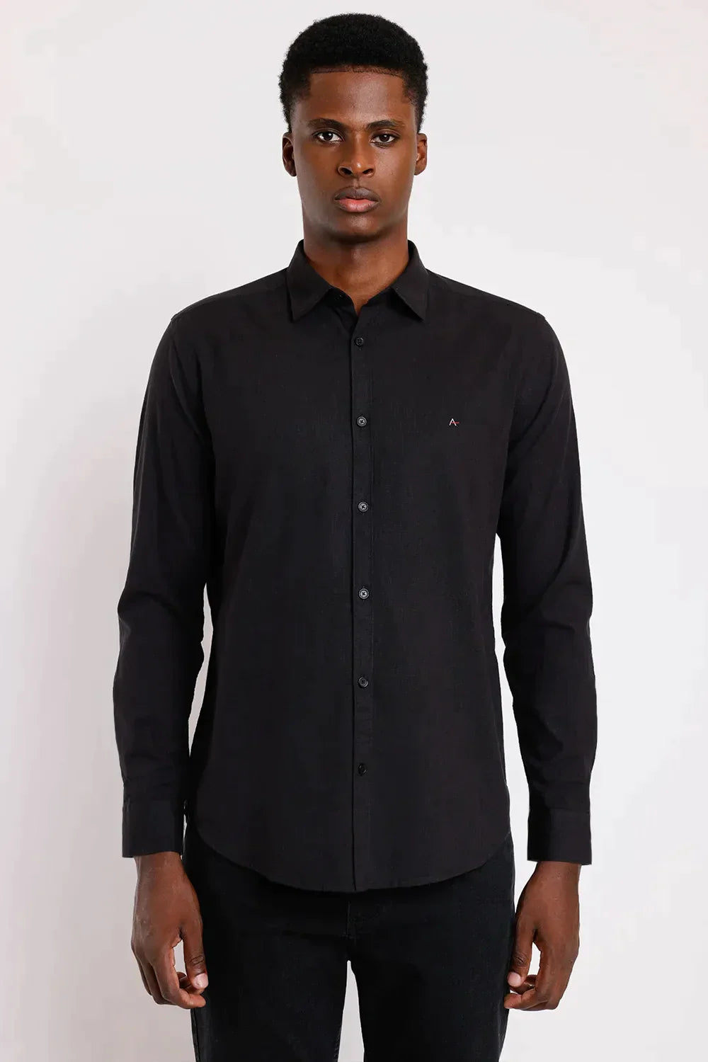 CAMISA SLIM SLUB FLAME PRETO
