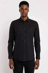 CAMISA SLIM SLUB FLAME PRETO